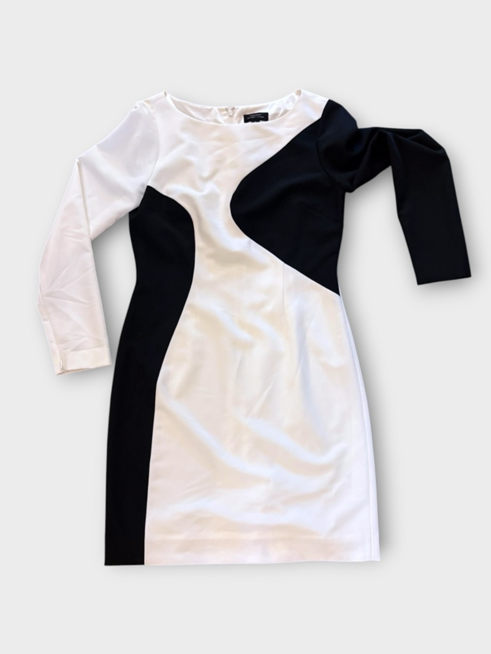 Tahari White Black Sheath Dress Size 6
